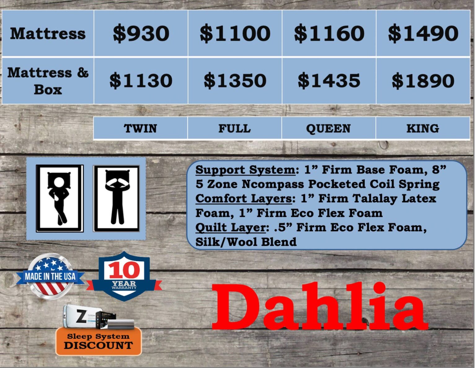 Mattress Ranch Dahlia All Mattresses, Mattress
